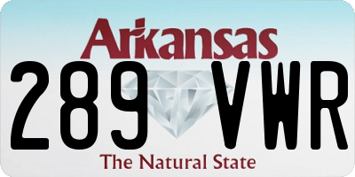 AR license plate 289VWR