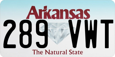AR license plate 289VWT