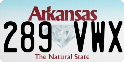 AR license plate 289VWX