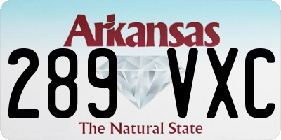 AR license plate 289VXC