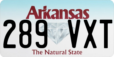 AR license plate 289VXT