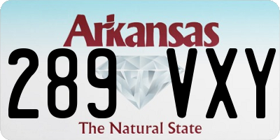 AR license plate 289VXY