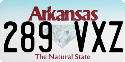 AR license plate 289VXZ