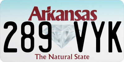 AR license plate 289VYK