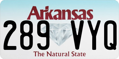 AR license plate 289VYQ