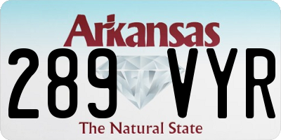 AR license plate 289VYR