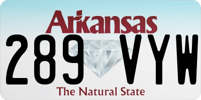 AR license plate 289VYW