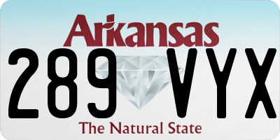 AR license plate 289VYX