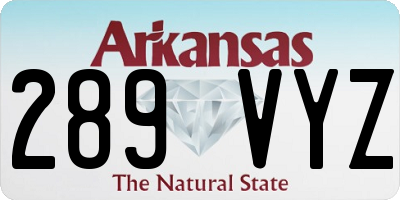 AR license plate 289VYZ