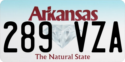 AR license plate 289VZA