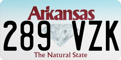 AR license plate 289VZK