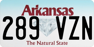 AR license plate 289VZN