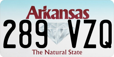 AR license plate 289VZQ