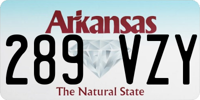 AR license plate 289VZY