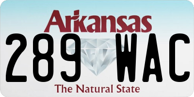 AR license plate 289WAC