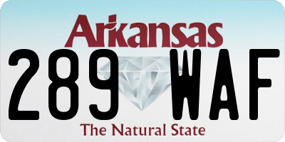 AR license plate 289WAF