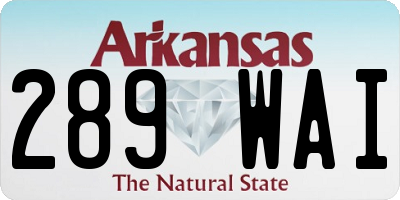 AR license plate 289WAI