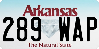 AR license plate 289WAP
