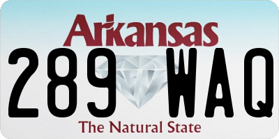 AR license plate 289WAQ
