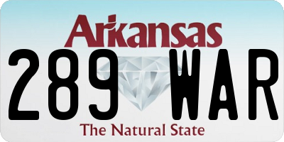 AR license plate 289WAR