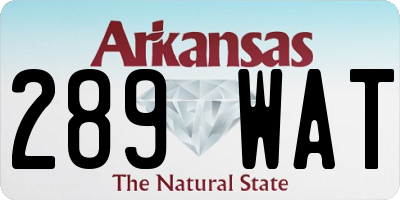 AR license plate 289WAT