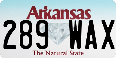 AR license plate 289WAX