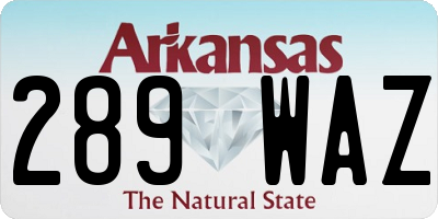 AR license plate 289WAZ