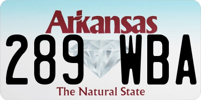 AR license plate 289WBA