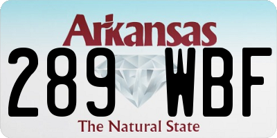 AR license plate 289WBF