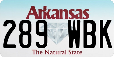 AR license plate 289WBK