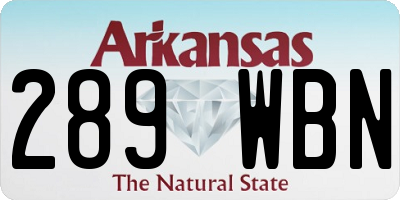 AR license plate 289WBN