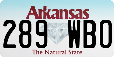 AR license plate 289WBO