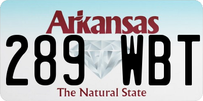 AR license plate 289WBT