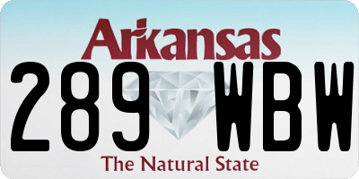 AR license plate 289WBW