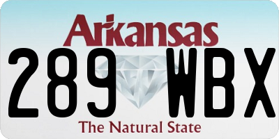 AR license plate 289WBX