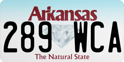 AR license plate 289WCA