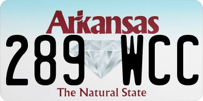 AR license plate 289WCC