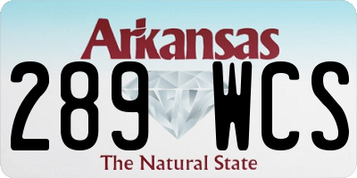 AR license plate 289WCS
