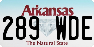 AR license plate 289WDE
