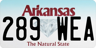 AR license plate 289WEA