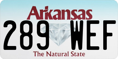 AR license plate 289WEF