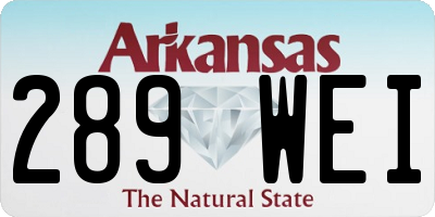 AR license plate 289WEI