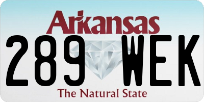 AR license plate 289WEK