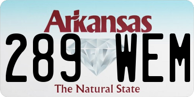 AR license plate 289WEM
