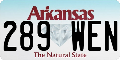 AR license plate 289WEN