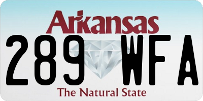 AR license plate 289WFA