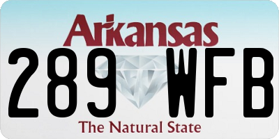 AR license plate 289WFB