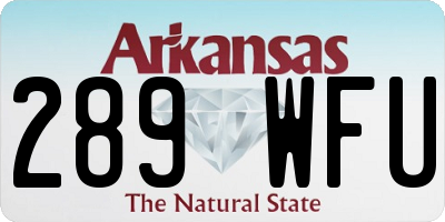 AR license plate 289WFU