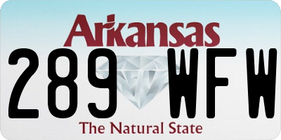 AR license plate 289WFW