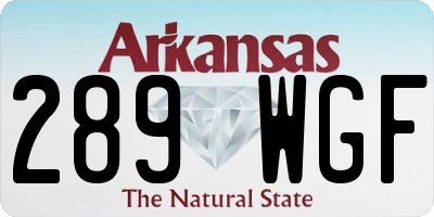 AR license plate 289WGF